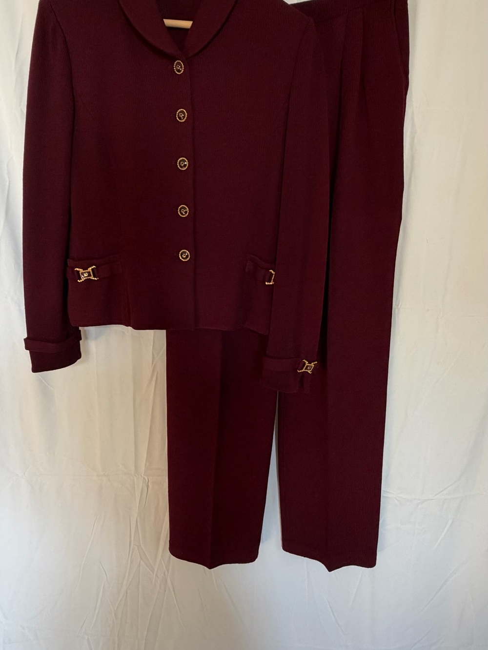 Vintage St. John Collection Maroon Knit suit